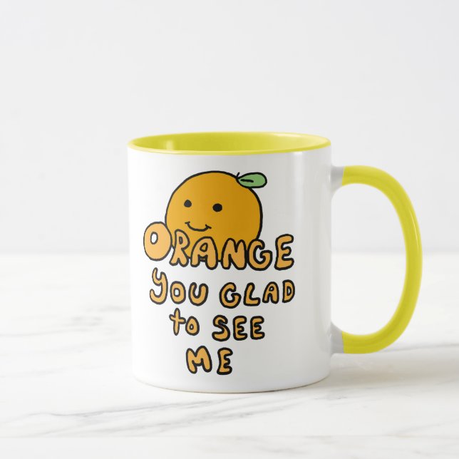 Caneca laranja você contente de beber (Direita)