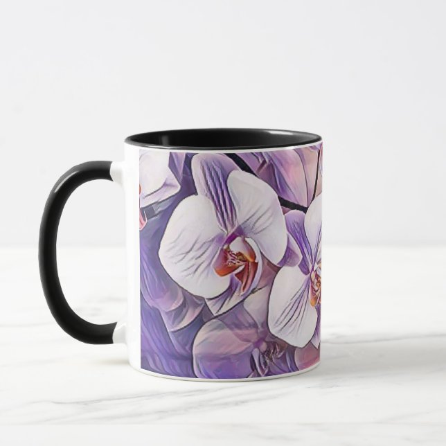 Caneca Laranjas roxas roxas cor-de-rosa que desenham (Esquerda)