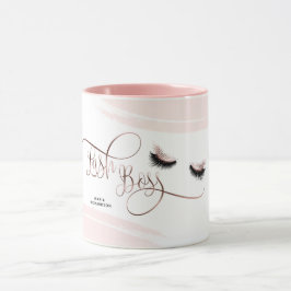 Caneca Lash Boss Makeup Eyebrow Olhos Lashes Rosa Dourado