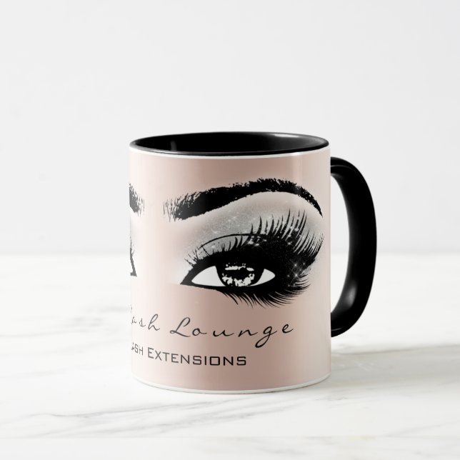 Caneca Lash Extension Eye Makeup Artist Studio Rosa (Frente Esquerda)