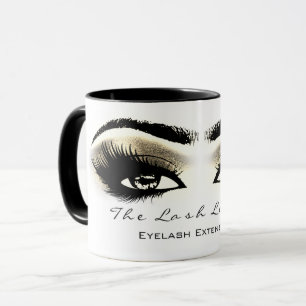 Caneca Lashes Extensão Maquiagem Estúdio Dourado Olhos Br
