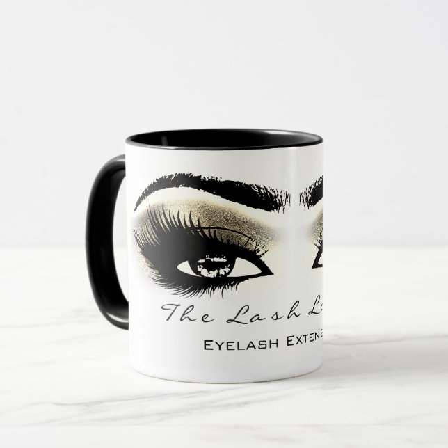 Caneca Lashes Extensão Maquiagem Estúdio Dourado Olhos Br (Frente Esquerda)