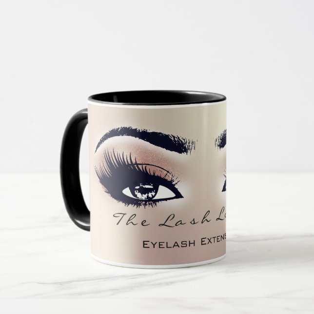 Caneca Lashes Extensão Olho Maquiagem Estúdio Pêssego Ros (Frente Esquerda)