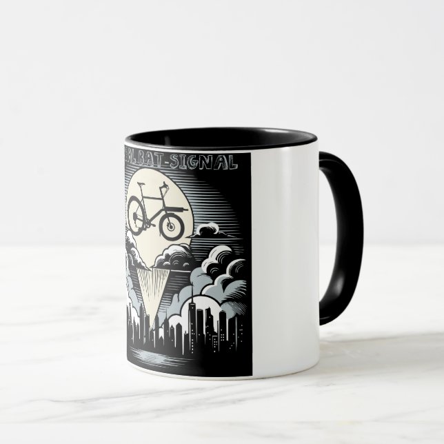 Caneca Lastenrad im Bat-Signal Style, Lastenfahrrad (Frente Esquerda)