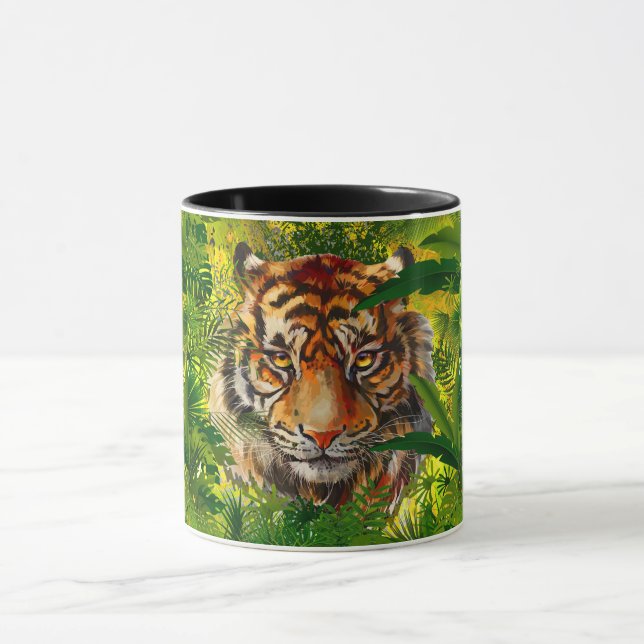 Caneca Lata de café da selva realista (Centro)