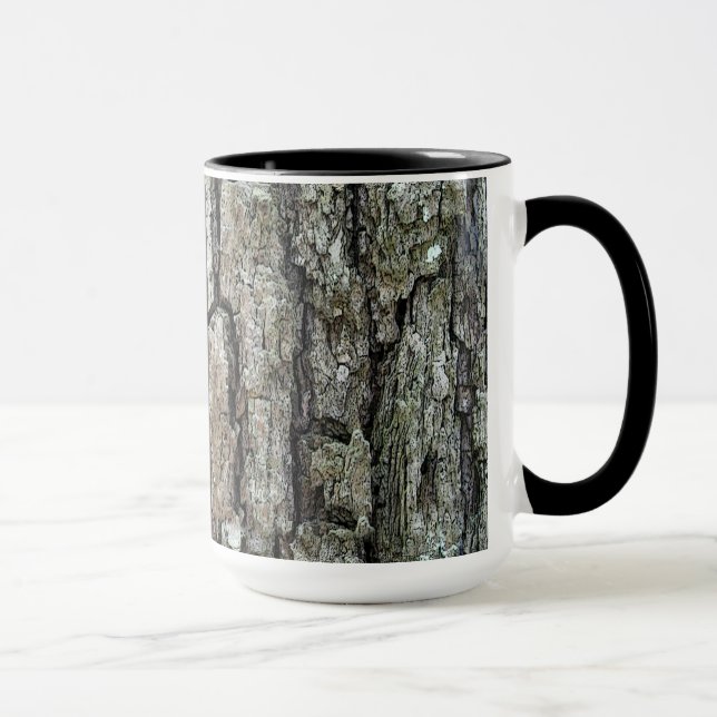 Caneca Latido de pinheiro velho da natureza com nome (Direita)