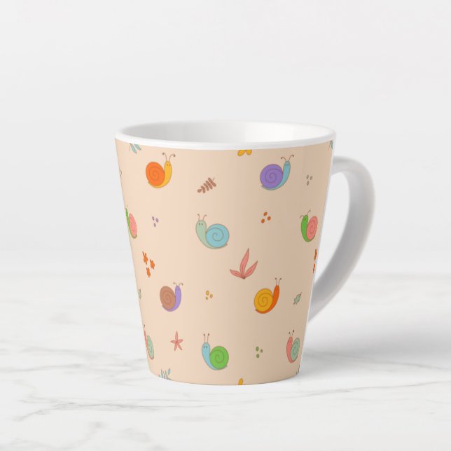 Caneca Latta Cuta com Caracóis e Flores (Ângulo direito)