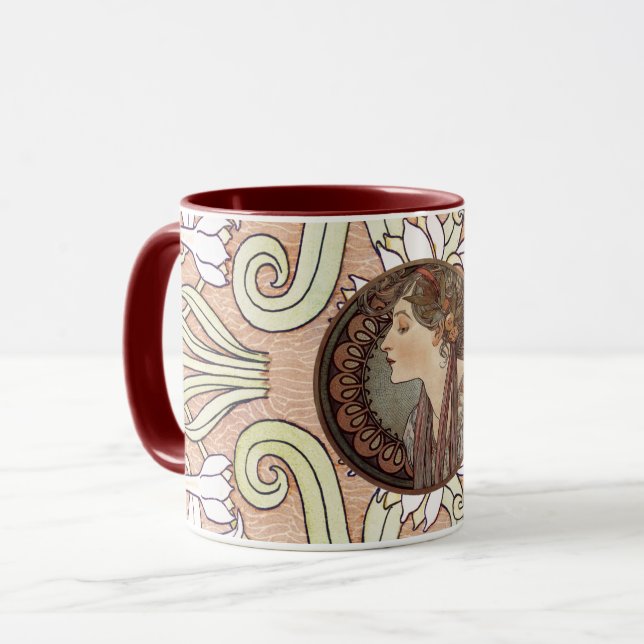 Caneca Laurel por Alphonse Mucha (Frente Esquerda)
