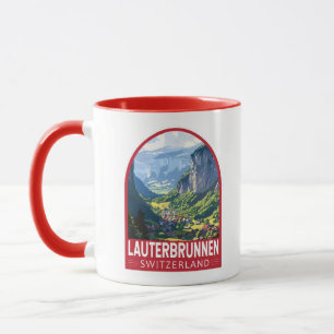 Caneca Lauterbrunnen Suiça Art Vintage