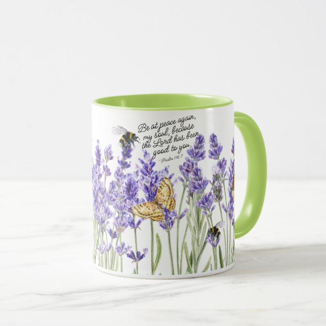 Caneca Lavanda e Escritura (Frente Esquerda)