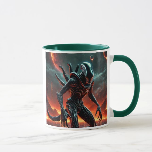 Caneca Le monstre surgit des profondeurs ardentes. (Direita)