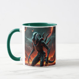 Caneca Le monstre surgit des profondeurs ardentes.