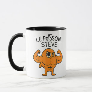 Caneca Le Poisson Steve Funny Muscular Fish Cartoon
