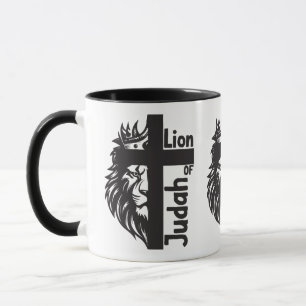Caneca Leão de Judah Bold Half Lion Half Cross Christian