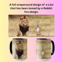 Leão e um coelho design engraçado