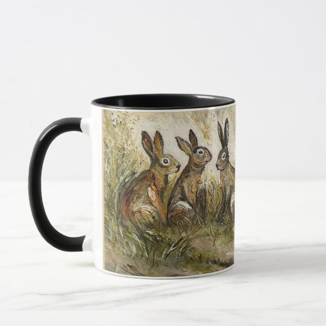 Caneca Lebre do Prado de Penugem Celestial Família de Coe (Esquerda)