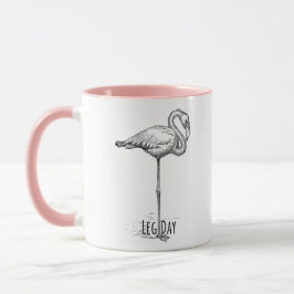Caneca Leg Day Elegant Flamingo Fun Fitness