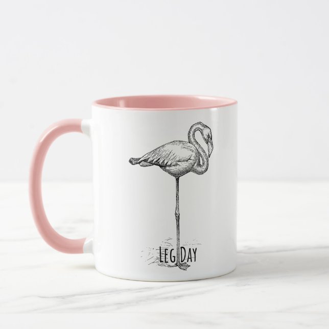 Caneca Leg Day Elegant Flamingo Fun Fitness (Esquerda)