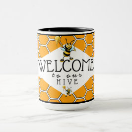 Caneca Legal Bem-Vindo À Nossa Colmeia De Abelhas