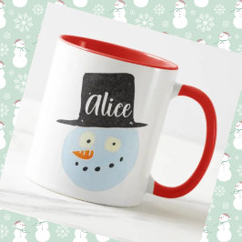 Caneca Legal boneco de neve personalizado sorrindo de ver