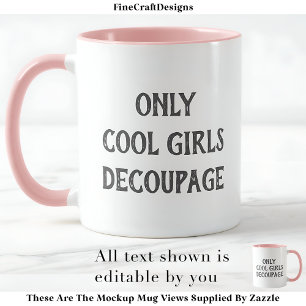Caneca Legal Girls Decoupage Texto Personalizado PG02 Art
