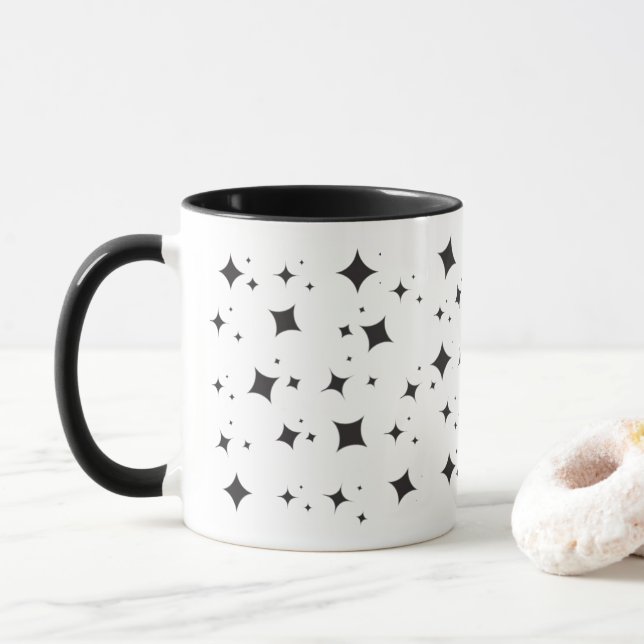 Caneca Legal moderno de estrelas negras aquarelas (Com Donut)