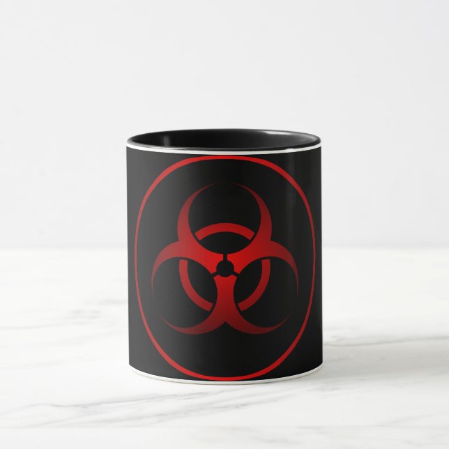 Caneca Legal símbolo de perigo químico vermelho e preto (Centro)