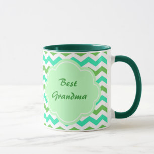 Caneca legal, verde fresco e azul xadrez melhor avó