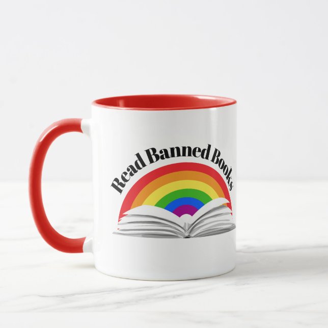 Caneca Leia Livros Banidos Arco-Íris (Esquerda)