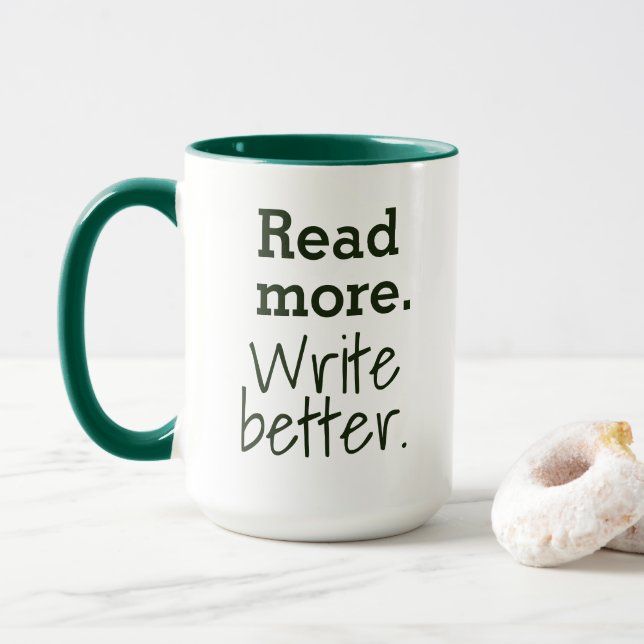 Caneca Leia mais. Escreva melhor. (Com Donut)