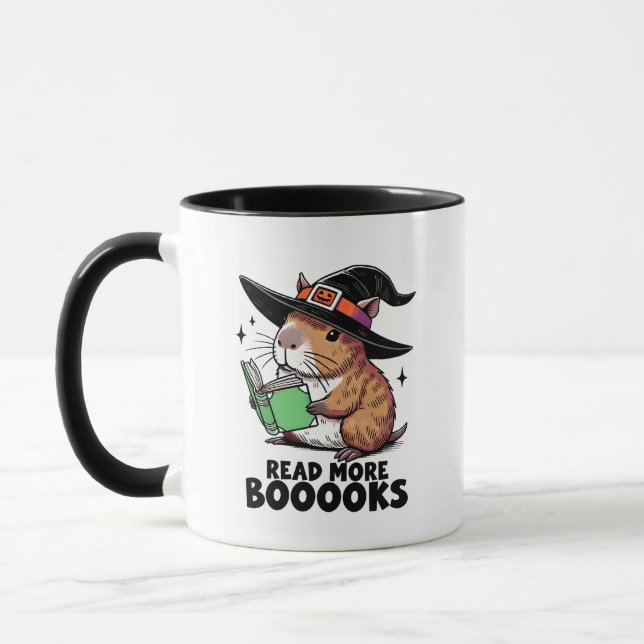 Caneca Leia Mais Livros Capybara Halloween (Esquerda)