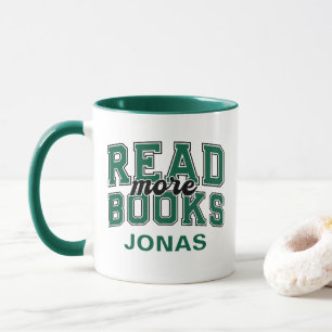 Caneca Leia Mais Livros Green Varsity Leitores Livresco