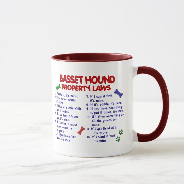 Caneca Leis 2 da propriedade de BASSET HOUND (Direita)