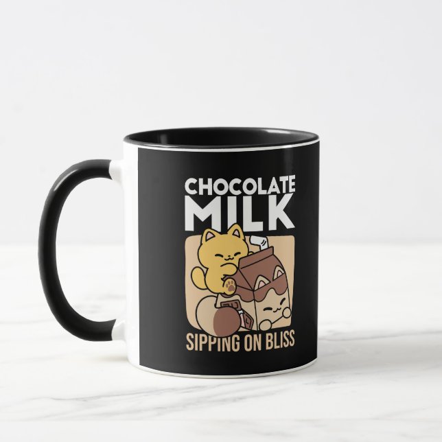 Caneca Leite de Chocolate Bebendo Felicidade – Comida de  (Esquerda)