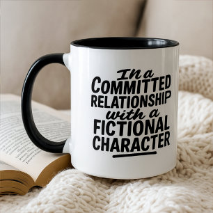 Caneca Leitor de Livro de Ficção Divertido em um Relacion