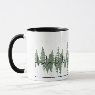 Caneca Leitura do Monitor Cardíaco Combina com a Paz da L