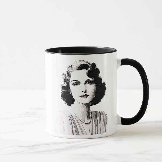 Caneca L'élégance intemporelle d’un regard inoubliable. (Direita)