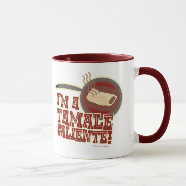 Caneca Lema de Comida de Tamale Caliente Cartoon Humor (Direita)