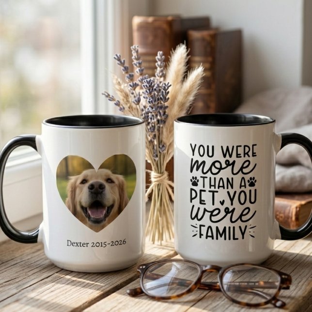 Caneca Lembrança de Estimação Amada (More than a pet you were family dog mug — heartfelt memorial gift idea for a grieving dog mom)