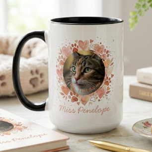 Caneca Lembrança Floral de Condolências pela Perda do Gat
