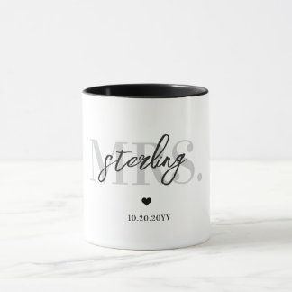 Caneca Lembrança Minimalista Personalizada de Casamento d