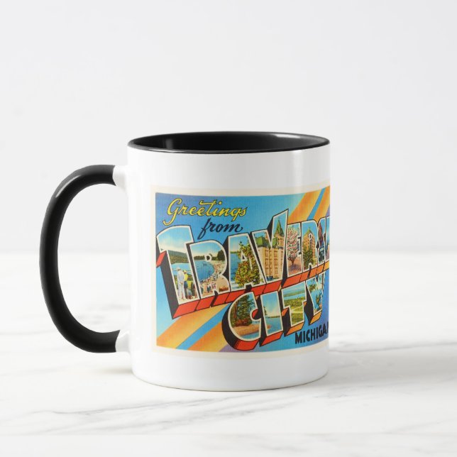 Caneca Lembrança transversal das viagens vintage de (Esquerda)