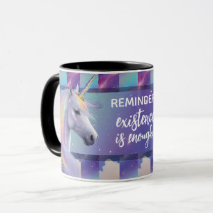 Caneca Lembrete Você É Suficiente Unicórnio Arco-íris