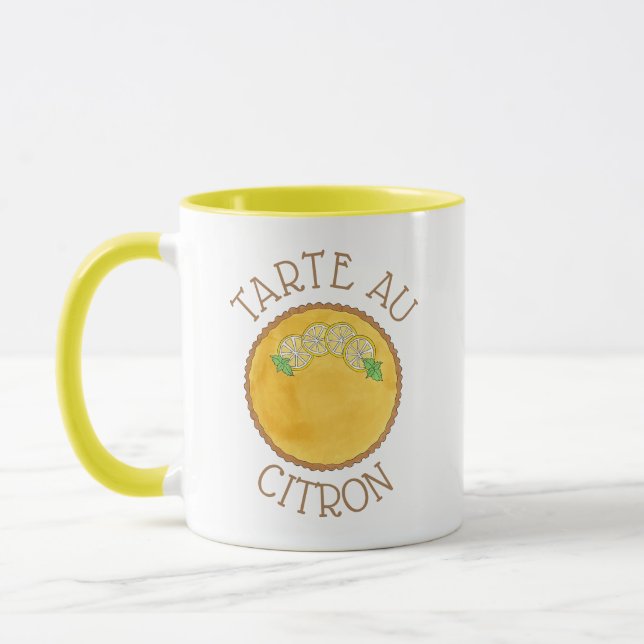 Caneca Lemon Tart Tarte au Citron Curd Pie Baking Comida (Esquerda)