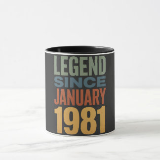 Caneca Lenda Desde Janeiro de 1981 Aniversário Clássico R