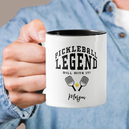 Caneca Lenda do Pickleball Citação Personalizada Nome Div