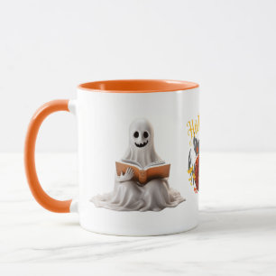 Caneca Lendo Fantasma e Abóbora" Halloween Mug