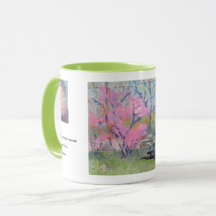 Caneca Lendo Sua Carta Redbuds / Artista Larry Lerew