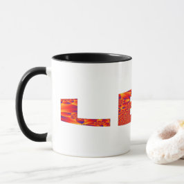 Caneca Leo - Amarelo Laranja-Fogo Azul