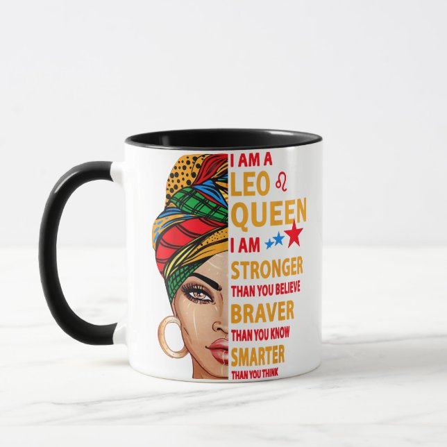 Caneca Leo Rainha, sou mais forte presente de aniversário (Esquerda)